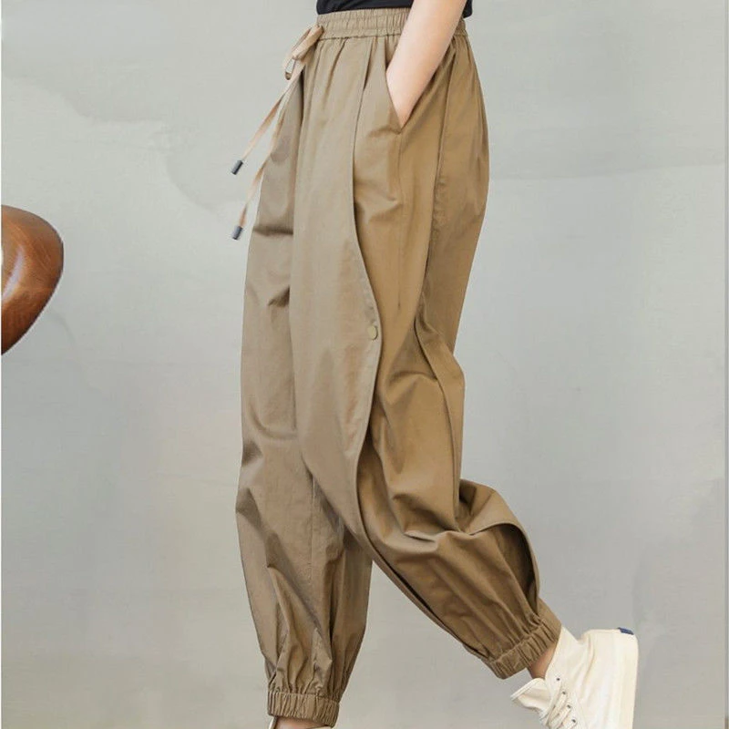 Causal Pants Women Khaki Stylish Pockets Spring Solid Ankle Length Unisex Streetwear Solid Aesthetic Harem Trouser Chic Soft Hot
Causal Pants Women Khaki Stylish Pockets Spring Solid Ankle Length Unisex Streetwear Solid Aesthetic Harem Trouser Chic Soft Hot