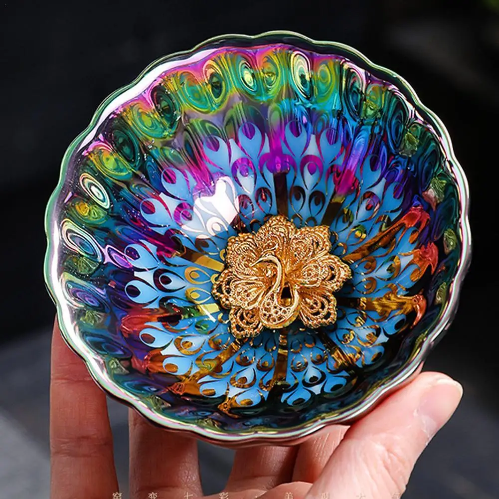 Cupgold-inlaid Tea Ceramic Master Change Teaware Kiln Chinese Tea Home Blue Seven-color Gilt Cups Pottery Jianzhan Bowl 
Cupgold-inlaid Tea Ceramic Master Change Teaware Kiln Chinese Tea Home Blue Seven-color Gilt Cups Pottery Jianzhan Bowl