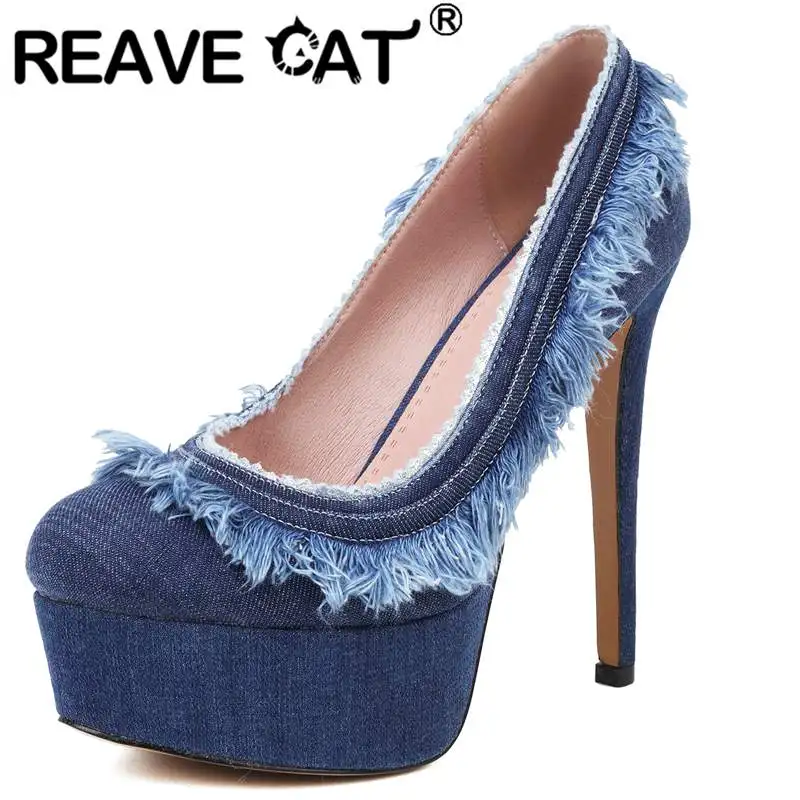 REAVE CAT Women's Pumps Round Toe Thin High Heels 12.5cm Platform 3.5cm Slip-on Shallow Big Size 33-43 Mixed Party Shoes S4124
REAVE CAT Women's Pumps Round Toe Thin High Heels 12.5cm Platform 3.5cm Slip-on Shallow Big Size 33-43 Mixed Party Shoes S4124