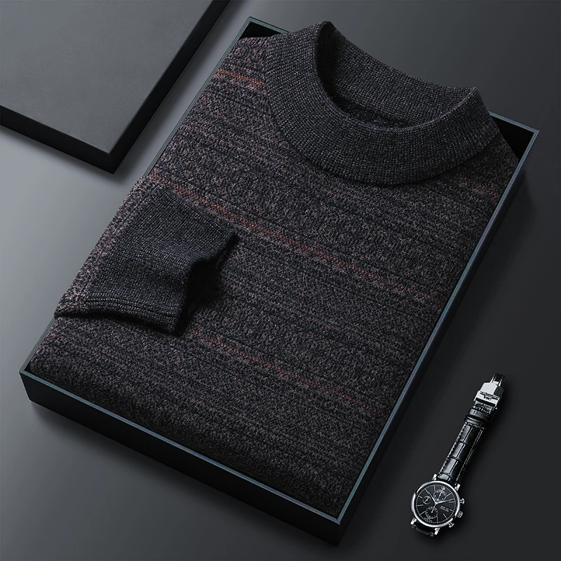 Мужской свитер с круглым вырезом, новый теплый вязаный облегающий Модный Полосатый пуловер, корейский свитер для осени и зимы
Мужской свитер с круглым вырезом, новый теплый вязаный облегающий Модный Полосатый пуловер, корейский свитер для осени и зимы