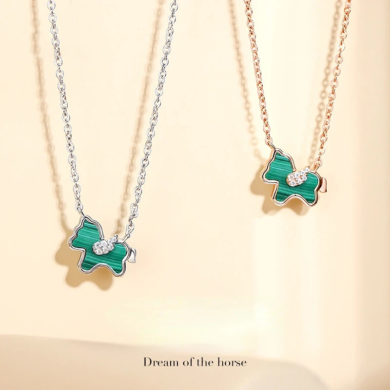 Necklace Women's High-grade S925 Silver Collarbone Necklace Niche Everything with Light Luxury Small Green Horse Necklace
Necklace Women's High-grade S925 Silver Collarbone Necklace Niche Everything with Light Luxury Small Green Horse Necklace