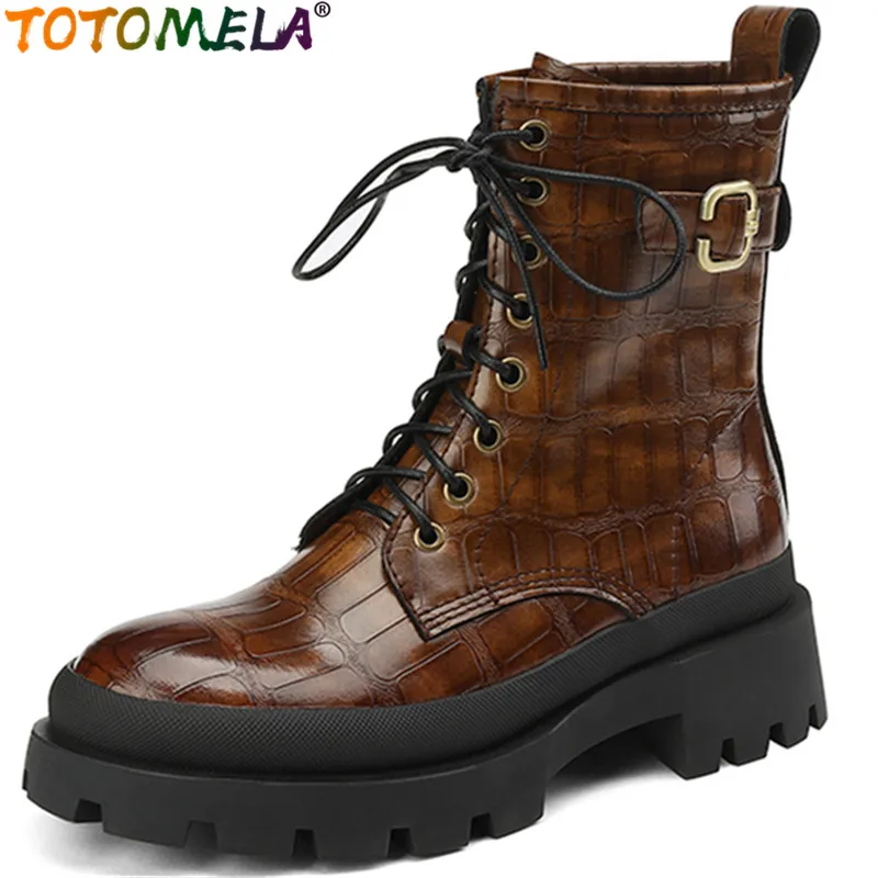 TOTOMELA 2023 New Retro Ankle Boots Winter Square High Heels Dress Platform Shoes Lace Up Genuine Leather Women Boots
TOTOMELA 2023 New Retro Ankle Boots Winter Square High Heels Dress Platform Shoes Lace Up Genuine Leather Women Boots