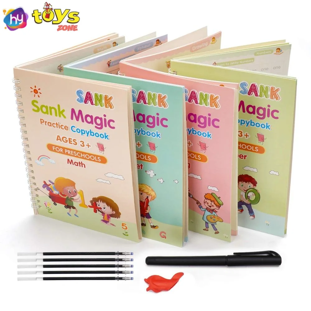 4 Books + Pen Magic Copy Book Free Wiping Children's kids Writing Sticker Practice English Copybook For Calligraphy Montessori
4 Books + Pen Magic Copy Book Free Wiping Children's kids Writing Sticker Practice English Copybook For Calligraphy Montessori