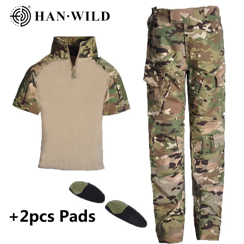 HAN WILD Children Military T-shirt and Pants with Pads Tactical Suits Combat Sets Boy Girl Camouflage Jungle Kids Summer Camp
HAN WILD Children Military T-shirt and Pants with Pads Tactical Suits Combat Sets Boy Girl Camouflage Jungle Kids Summer Camp