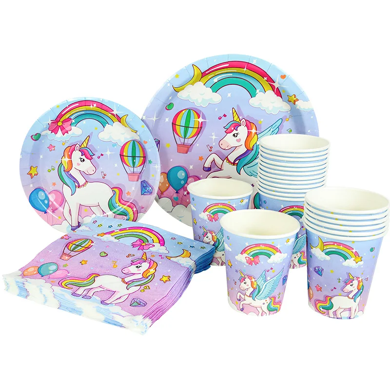 Unicorn Party Disposable Tableware Party Paper Plates Napkins Birthday Celebration Party Decoration Supplies
Unicorn Party Disposable Tableware Party Paper Plates Napkins Birthday Celebration Party Decoration Supplies