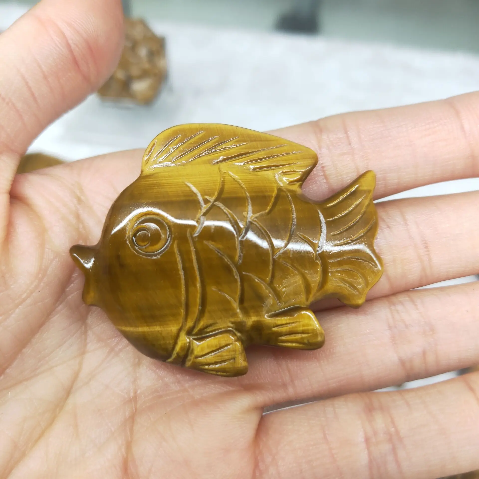 Natural Carved Mini Animal Tiger Eye Stone Fish Healing Family Ornaments Home Decoration Accessories 1pcs
Natural Carved Mini Animal Tiger Eye Stone Fish Healing Family Ornaments Home Decoration Accessories 1pcs