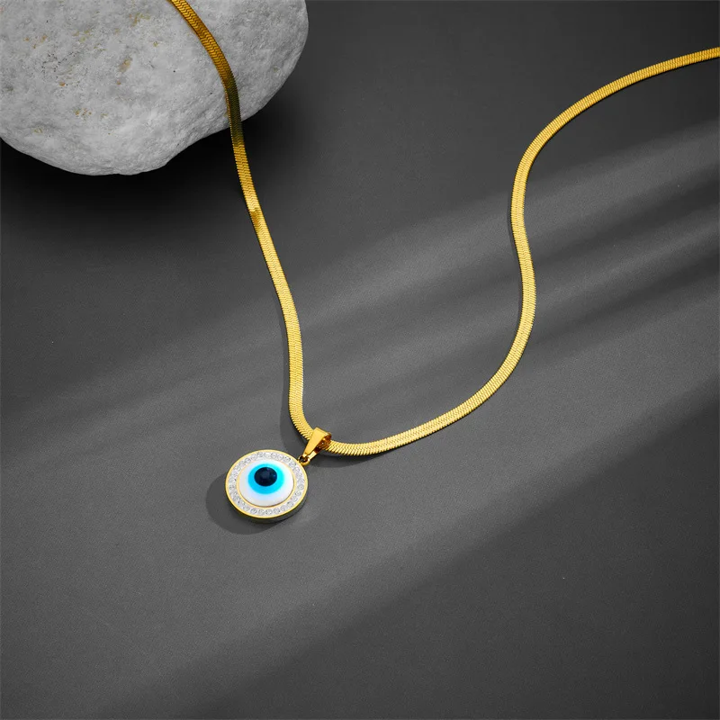 

G&D Luxury Stainless Steel Kpop Hot Devil's Eye Blade Chain Fritillary Bulb Necklace/Earring For Women Jewerly Party Gift