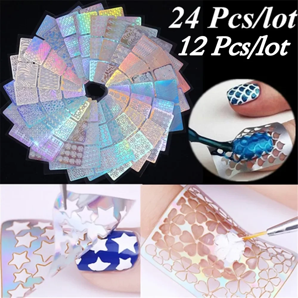 Sheet Hollow Nail Sticker 3D Foil Vinyls Laser Transfer Holographic Stencil Template Decoration Nails Art Manicure Tools
Sheet Hollow Nail Sticker 3D Foil Vinyls Laser Transfer Holographic Stencil Template Decoration Nails Art Manicure Tools