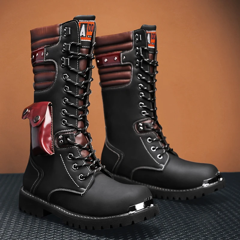 Men's Shoes New Trend High Top Anti Slip Wear Resistant Large Size Shoes Fashion Popular Biker Boots Outdoor Sports Martin Boots
Men's Shoes New Trend High Top Anti Slip Wear Resistant Large Size Shoes Fashion Popular Biker Boots Outdoor Sports Martin Boots