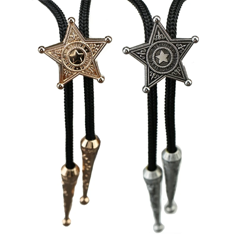 Vintage Plated Pentagram Star Bolo Tie Western Punk Cowboy Braided Rope Necktie Drop Shipping
Vintage Plated Pentagram Star Bolo Tie Western Punk Cowboy Braided Rope Necktie Drop Shipping