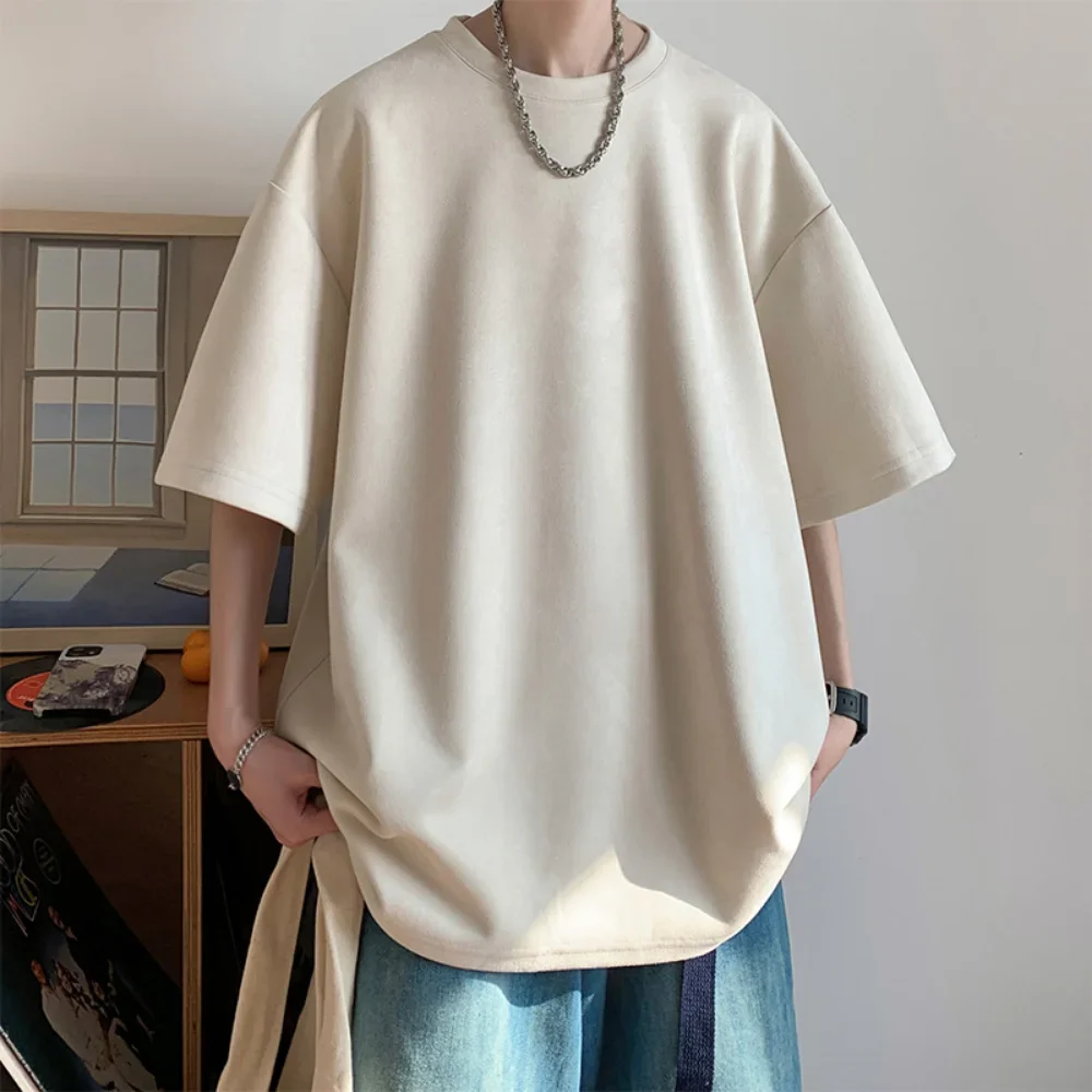 Men's Suede Short Sleeve T-shirt Vintage Loose T-shirts Women Casual Oversized T Shirt O Neck Retro Harajuku Tops Tees New 2023
Men's Suede Short Sleeve T-shirt Vintage Loose T-shirts Women Casual Oversized T Shirt O Neck Retro Harajuku Tops Tees New 2023