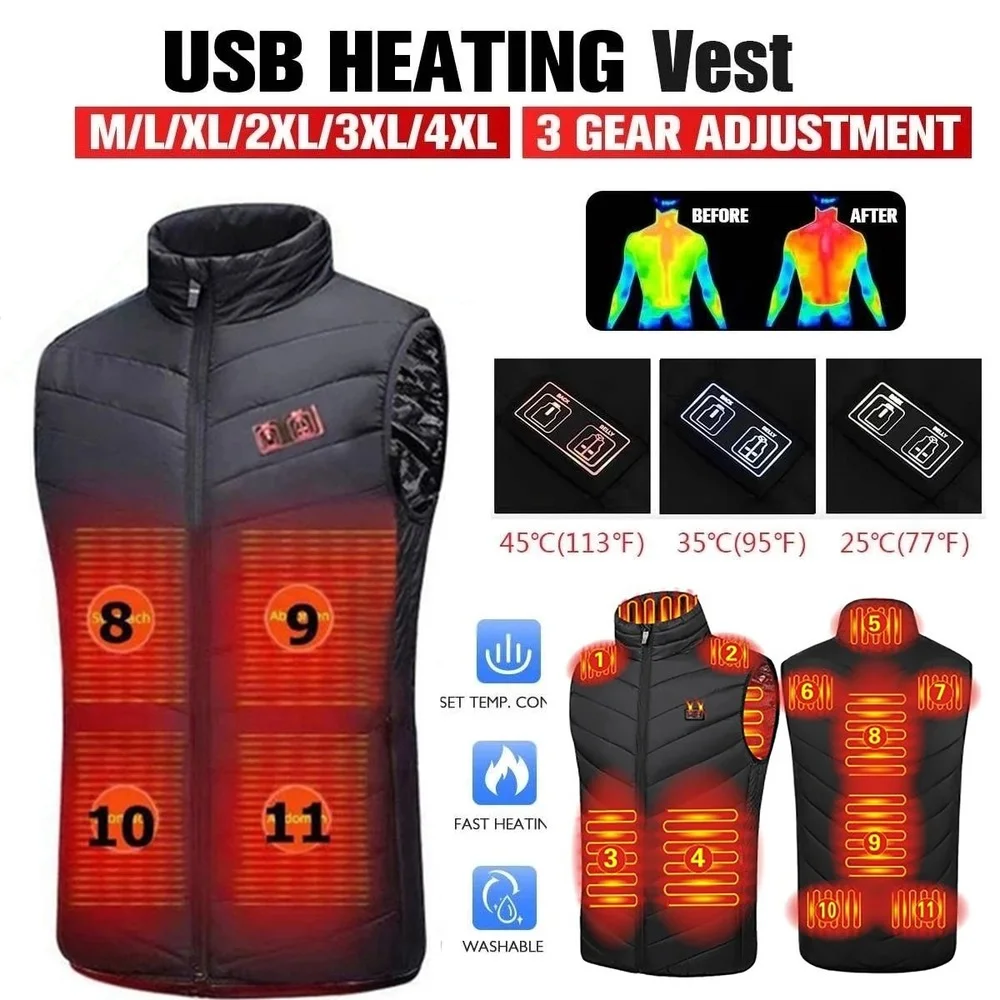 Winter Outdoor Sports Thermal Vest Jacket USB 11 Zone Electric Jacket Hunting Ski Riding Thermal Heated Jacket Unisex S-5XL
Winter Outdoor Sports Thermal Vest Jacket USB 11 Zone Electric Jacket Hunting Ski Riding Thermal Heated Jacket Unisex S-5XL