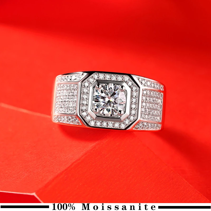 1ct Moissanite Men's Ring 925 Silver Beautiful Firecolour Diamond Substitute luxury wedding rings for couples
1ct Moissanite Men's Ring 925 Silver Beautiful Firecolour Diamond Substitute luxury wedding rings for couples