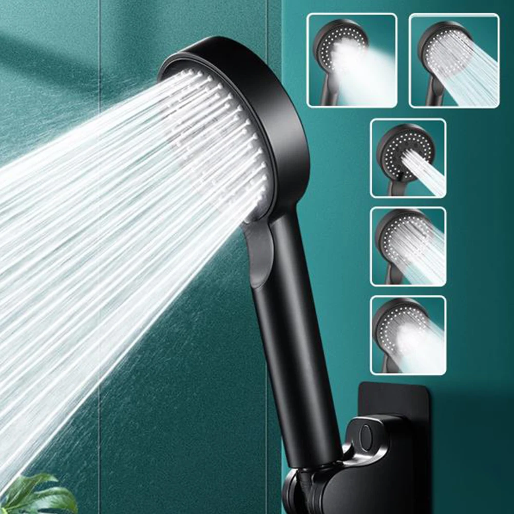 Hand Hold Shower Head 5 Modes Adjustment Bathroom Black Hand Shower Head High Pressure Shower Head Set ABS Plastic
Hand Hold Shower Head 5 Modes Adjustment Bathroom Black Hand Shower Head High Pressure Shower Head Set ABS Plastic