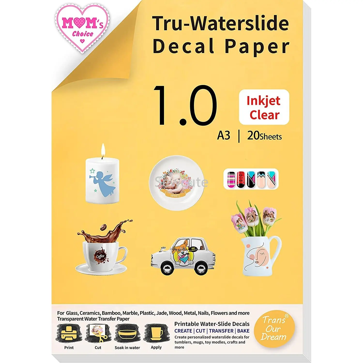 WaterSlide Decal Paper Inkjet CLEAR Transparent Water Slide Transfer Paper Printable Decals for Tumblers Mugs Glasses Ceramics
WaterSlide Decal Paper Inkjet CLEAR Transparent Water Slide Transfer Paper Printable Decals for Tumblers Mugs Glasses Ceramics