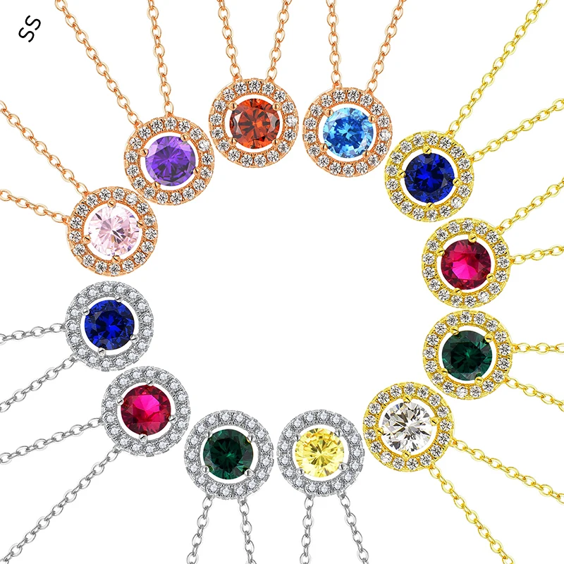 Colored Zircon Women's Fashion Necklace Sterling Silver 925 O Shape Metal Chain for Neck Decoration
Colored Zircon Women's Fashion Necklace Sterling Silver 925 O Shape Metal Chain for Neck Decoration
