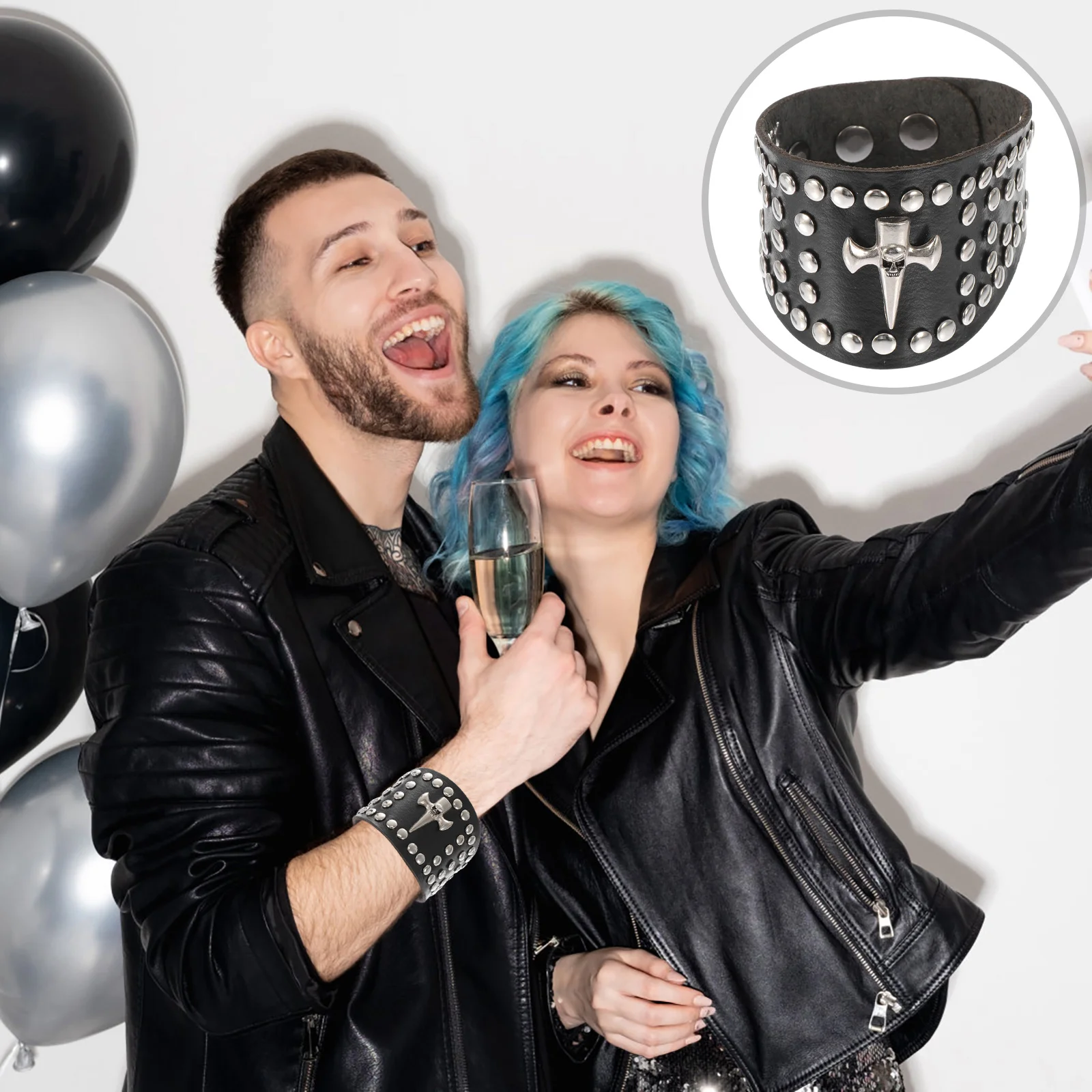 1Pc Creative Leather Punk Style Bracelet Performance Props Party Decoration
1Pc Creative Leather Punk Style Bracelet Performance Props Party Decoration