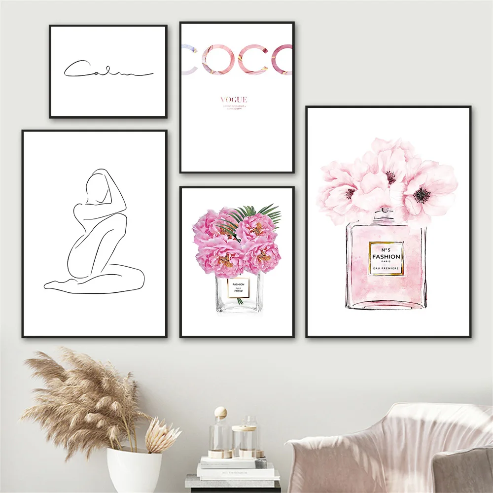 Fashion Perfume Pink Flower Poster Quotes Wall Art Canvas Painting Figure Art Prints Modern Wall Pictures Living Room Decoration
Fashion Perfume Pink Flower Poster Quotes Wall Art Canvas Painting Figure Art Prints Modern Wall Pictures Living Room Decoration