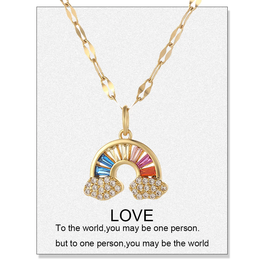 Boho Moon Star Sun Rainbow Necklace for Women Long Chain Stainless Steel Link Copper Gold Color Pendant Collars Punk Couple Men
Boho Moon Star Sun Rainbow Necklace for Women Long Chain Stainless Steel Link Copper Gold Color Pendant Collars Punk Couple Men