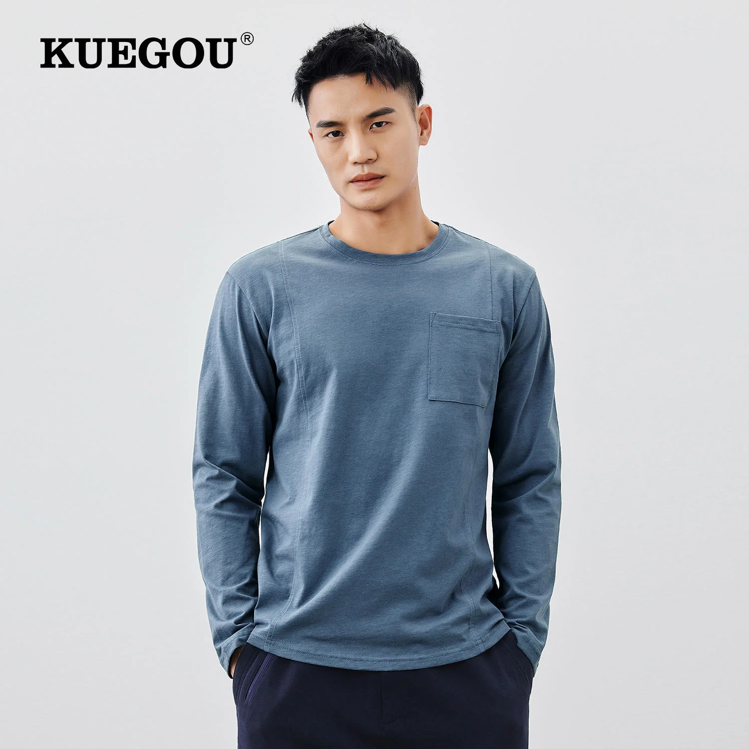 KUEGOU 100 Cotton Graphic T-Shirt For Mens Vintage Pocket Tee Shirt Man Long Sleeve Top Male Fashion New Oversized Tshirt 60073
KUEGOU 100 Cotton Graphic T-Shirt For Mens Vintage Pocket Tee Shirt Man Long Sleeve Top Male Fashion New Oversized Tshirt 60073
