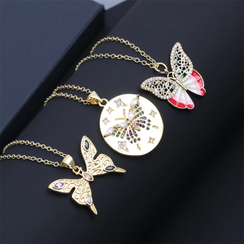 New Style Fashion Women Colorful Small Zircon Butterfly Copper Necklaces Pop Butterfly Necklace Jewelry For Women Party Fine J
New Style Fashion Women Colorful Small Zircon Butterfly Copper Necklaces Pop Butterfly Necklace Jewelry For Women Party Fine J
