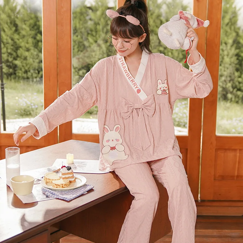 DUNMA 2022 New Pajamas Set Women Autumn Winter Cotton Homewear Cute Pink Long Sleeve Lady Sleepwear Cartoon Rabbit Pajama Female
DUNMA 2022 New Pajamas Set Women Autumn Winter Cotton Homewear Cute Pink Long Sleeve Lady Sleepwear Cartoon Rabbit Pajama Female