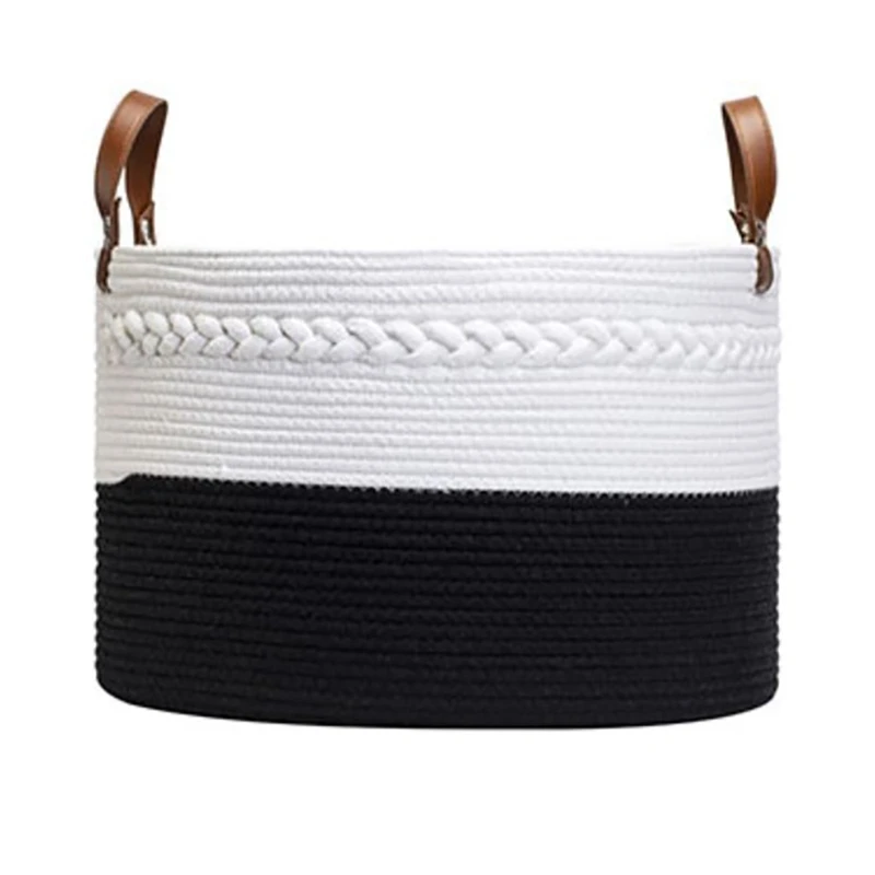 Cotton Rope Blanket Basket With Leather Handles Extra Large Nature Blanket Basket For Nursery Clothes Kids Toys
Cotton Rope Blanket Basket With Leather Handles Extra Large Nature Blanket Basket For Nursery Clothes Kids Toys
