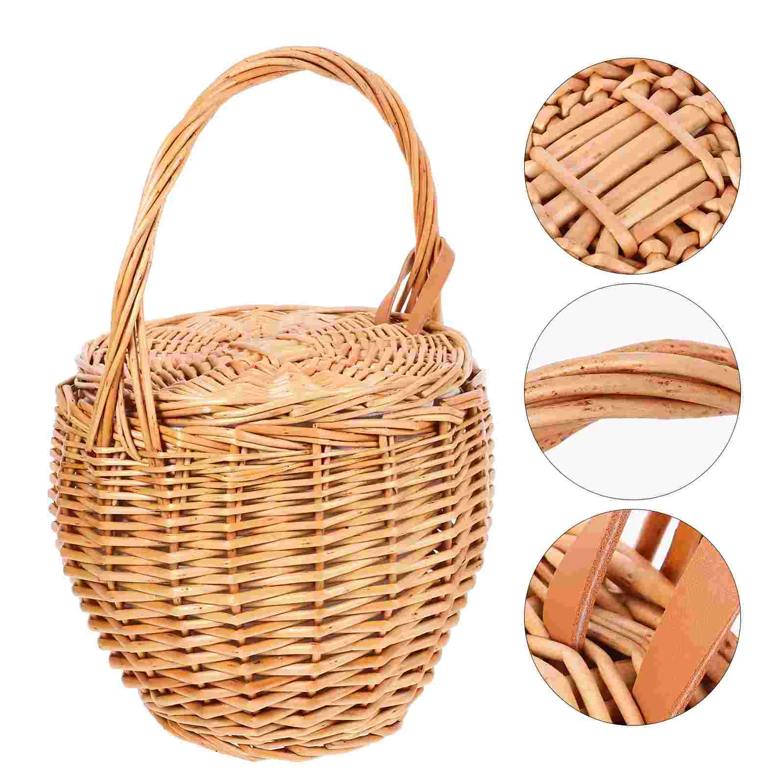 Woven Wicker Basket Handwoven Picnic Basket Fruit Storage Basket Weaving Basket
Woven Wicker Basket Handwoven Picnic Basket Fruit Storage Basket Weaving Basket