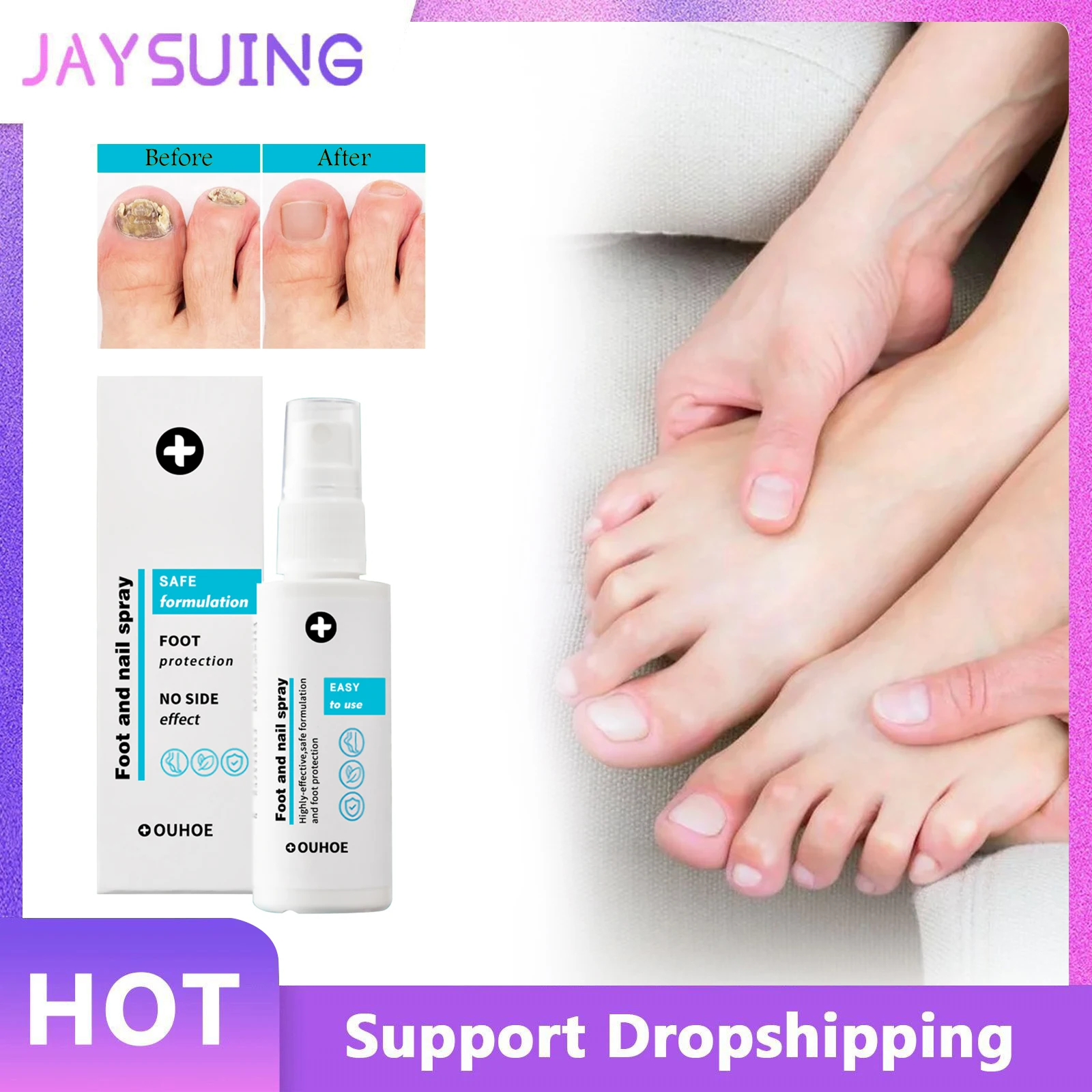 Toe Fungal Removal Spray Nails Treatment Relieve Itching Beriberi Repair Chapped Pruritic Feet Deodorizing Anti Smell Foot Spray
Toe Fungal Removal Spray Nails Treatment Relieve Itching Beriberi Repair Chapped Pruritic Feet Deodorizing Anti Smell Foot Spray