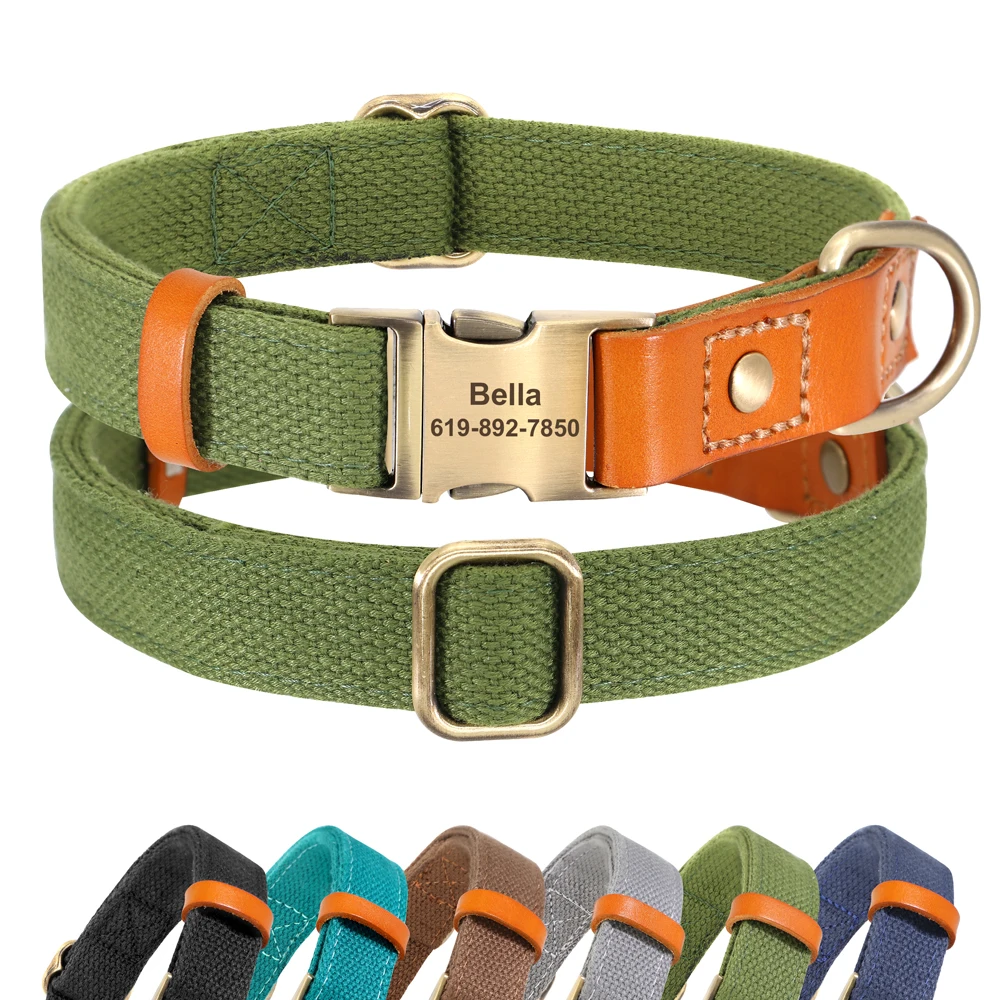 Personalized Dog Collar Nylon PU Leather Dogs Buckle Collars Anti-lost ID Tag Name Plate Adjustable for Small Medium Large Dogs
Personalized Dog Collar Nylon PU Leather Dogs Buckle Collars Anti-lost ID Tag Name Plate Adjustable for Small Medium Large Dogs