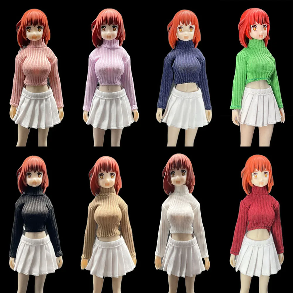 1/12 Female Sexy Shorts Style Tight Sweater Long Sleeves High-neck Knitting Top Mini Pleated Skirt for 6" Action Figure Body
1/12 Female Sexy Shorts Style Tight Sweater Long Sleeves High-neck Knitting Top Mini Pleated Skirt for 6" Action Figure Body