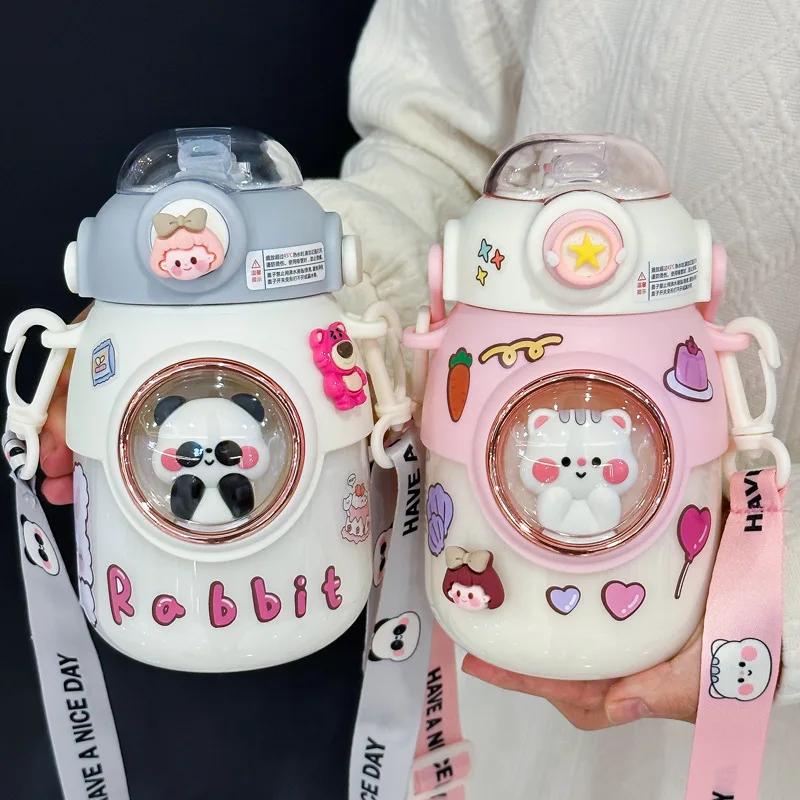 Children's Plastic Cup Girls Cute Large-capacity Straw Cup Big Belly Water Cup Students Go To School Sports Cup Water Bottle
Children's Plastic Cup Girls Cute Large-capacity Straw Cup Big Belly Water Cup Students Go To School Sports Cup Water Bottle