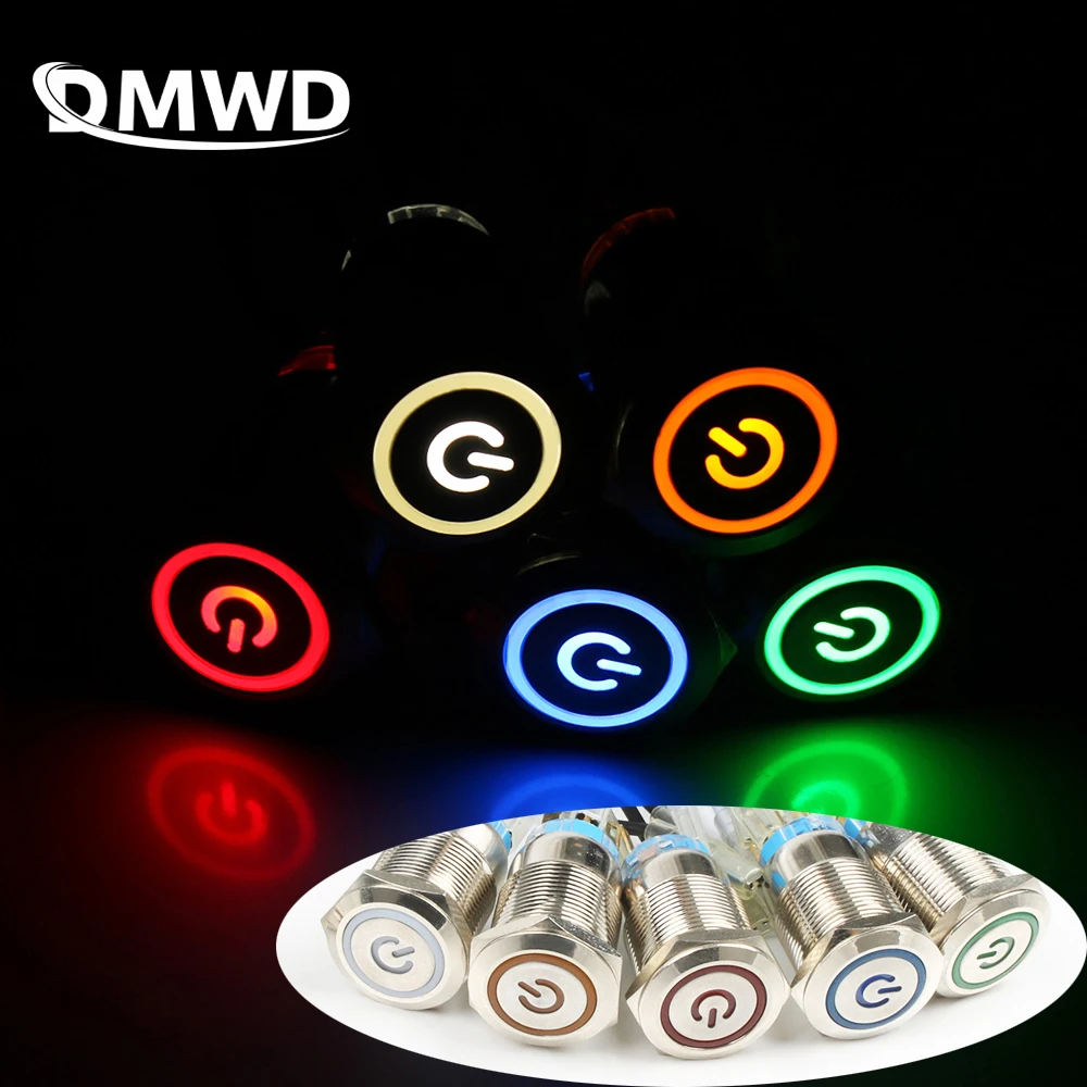 19mm LED Latching metal push button switch flat power sign Momentary waterproof Car Auto Eng red yellow On-off 3V 12V 24V 220V
19mm LED Latching metal push button switch flat power sign Momentary waterproof Car Auto Eng red yellow On-off 3V 12V 24V 220V