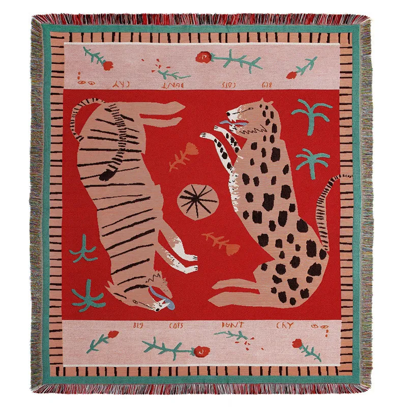 Cartoon Woven Blanket Sofa Throws Camping Big Cats Tiger Bed Chair Picnic Thin Mat Towel Decorative Tapestry Wall Hanging Decor
Cartoon Woven Blanket Sofa Throws Camping Big Cats Tiger Bed Chair Picnic Thin Mat Towel Decorative Tapestry Wall Hanging Decor