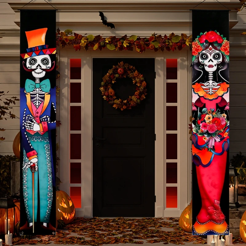 

Знак крыльца мексиканского дня мертвецов, Хэллоуин, висячая дверная занавеска, баннер Picado Papel, Мексиканский праздник, украшение для вечерние НКИ