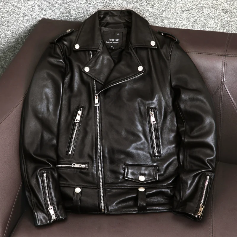 Jacket Leather Men Casual Genuine Jackets Coat Men New Fashion Sheepskin Motorcycle Lapel Slim Quality Coat S-4XL Special Offer
Jacket Leather Men Casual Genuine Jackets Coat Men New Fashion Sheepskin Motorcycle Lapel Slim Quality Coat S-4XL Special Offer