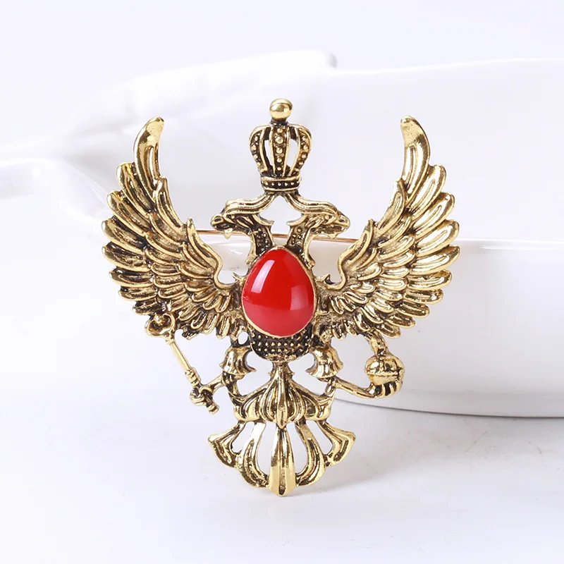 Classic Alloy Double Headed Eagle Brooch For Men Unisex Russia Badge Vintage 2-Colors Suit Lapel Pin Accessories Jewelry Gifts
Classic Alloy Double Headed Eagle Brooch For Men Unisex Russia Badge Vintage 2-Colors Suit Lapel Pin Accessories Jewelry Gifts