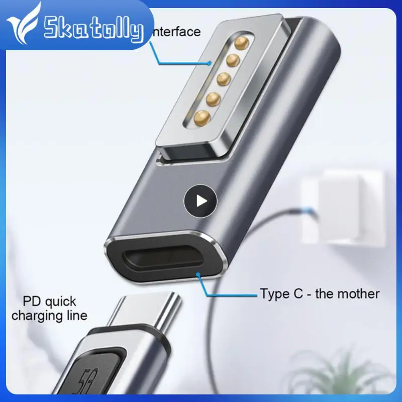 

Aluminum Alloy Connector Quick Conversion Magnetic Interface Usb Adapter Support Pd Fast Charging Automatic Identification Black