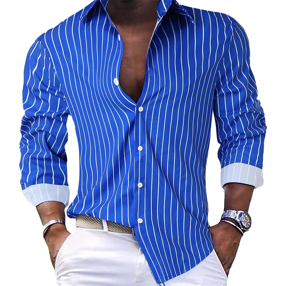 Men's Casual Striped Shirts And Blouses Autumn Spring Long Sleeve Band Collar Single Breasted Shirt Tops Male Clothing
Men's Casual Striped Shirts And Blouses Autumn Spring Long Sleeve Band Collar Single Breasted Shirt Tops Male Clothing