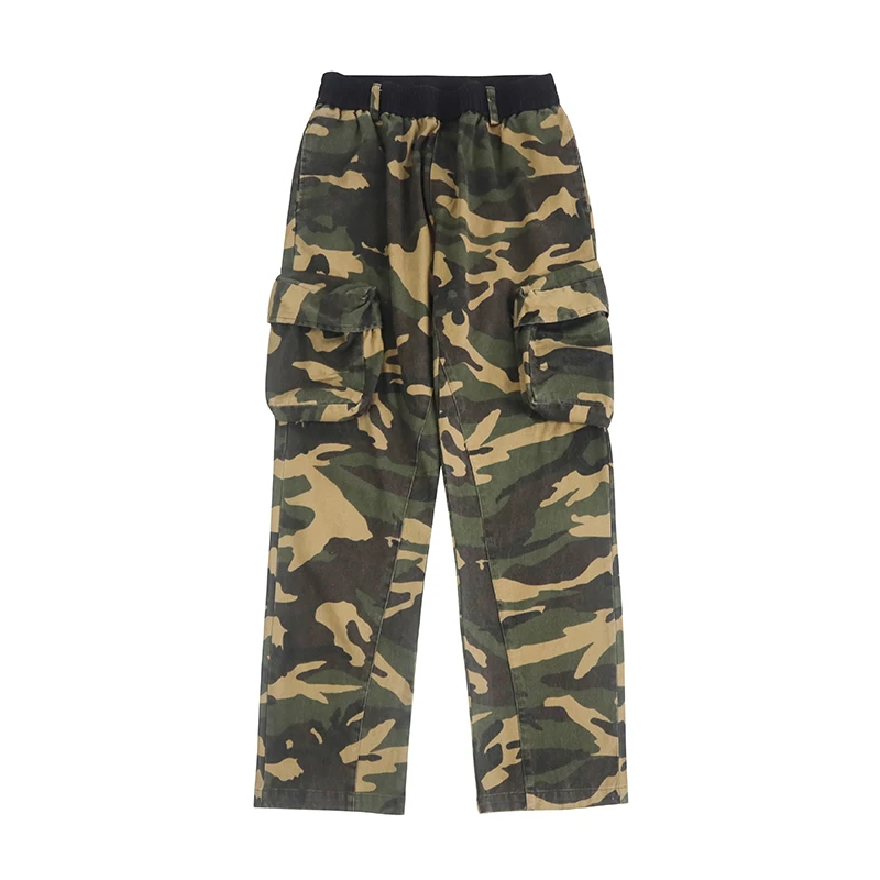 Retro Hip Hop Straight Camouflage Pockers Straight Mens Cargo Pants Harajuku Elastic Waist Wide Leg Casual Trousers Oversized
Retro Hip Hop Straight Camouflage Pockers Straight Mens Cargo Pants Harajuku Elastic Waist Wide Leg Casual Trousers Oversized
