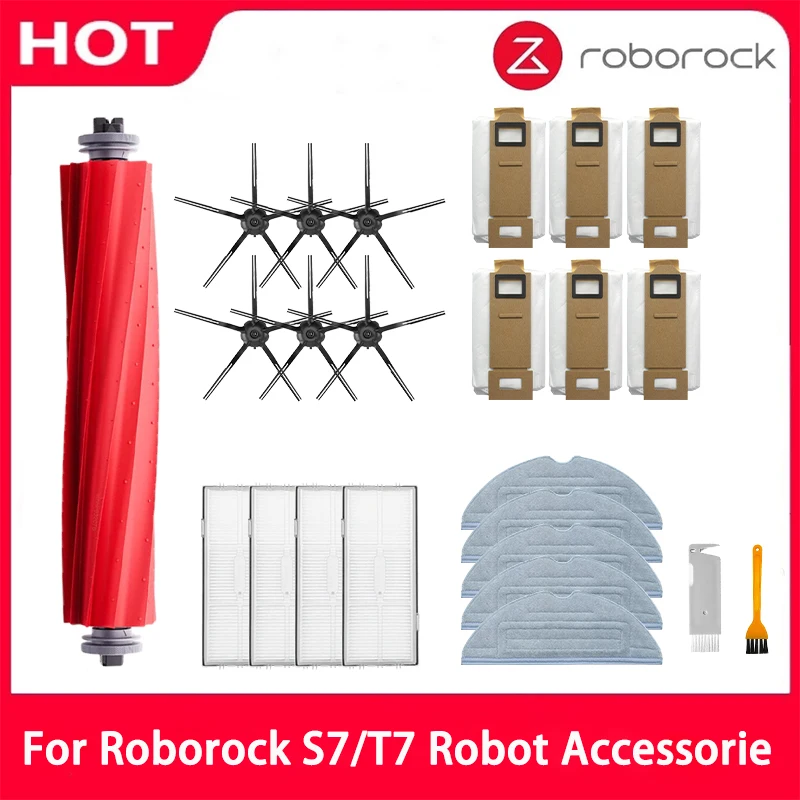 New Roborock S7/T7S Plus G10 Dust Bag Hepa Filter Side Roller Brush Cover Vacuum Cleaner Replacement Parts Accessories Original
New Roborock S7/T7S Plus G10 Dust Bag Hepa Filter Side Roller Brush Cover Vacuum Cleaner Replacement Parts Accessories Original