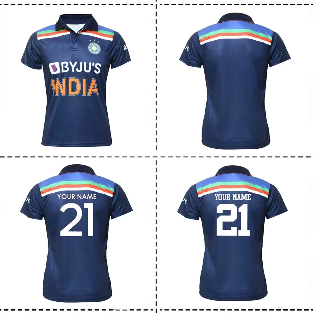 

2021 INDIA HOME CRICKET JERSEY India Home/Away Rugby India Cricket Jersey size S-XL-5XL