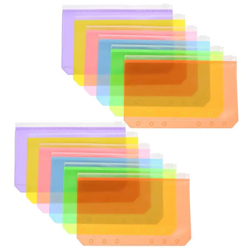 12pcs Plastic bags A6 Zipper Binder Pockets Pouched For Ring Notebook PVC Loose-leaf Document Filing Storage Concise Collection
12pcs Plastic bags A6 Zipper Binder Pockets Pouched For Ring Notebook PVC Loose-leaf Document Filing Storage Concise Collection