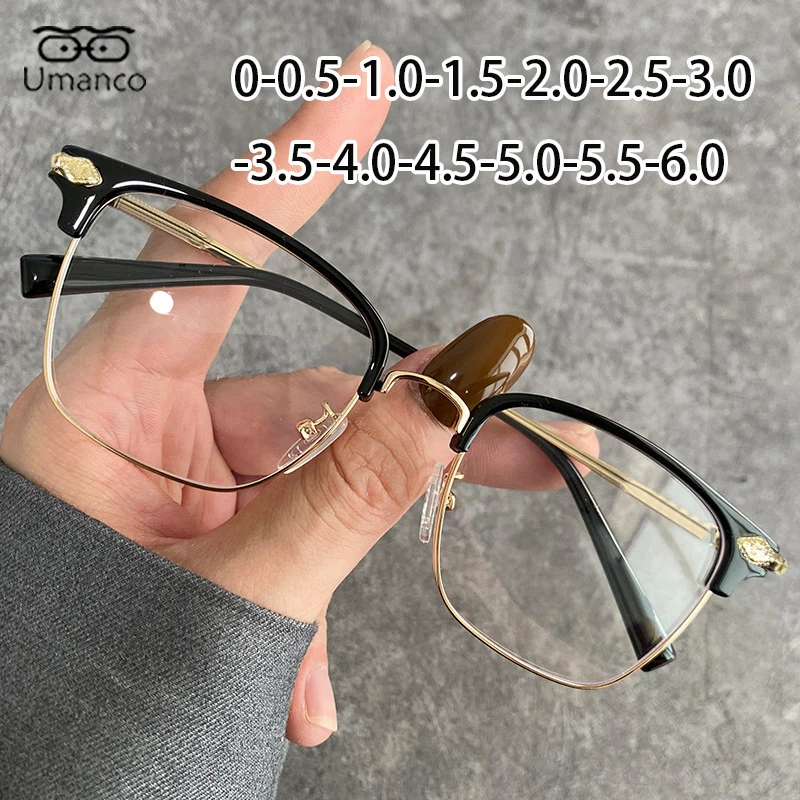 Umanco Trendy Black Gold Myopia Glasses for Men Blue Light Filter Computer Frame Glasses Finished Prescription Eyewear 0 -1.0
Umanco Trendy Black Gold Myopia Glasses for Men Blue Light Filter Computer Frame Glasses Finished Prescription Eyewear 0 -1.0
