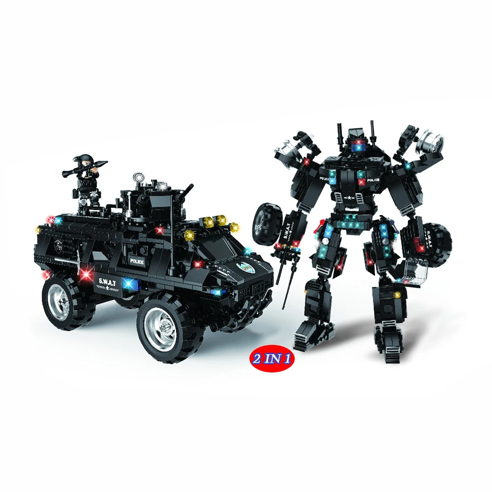 Woma boy toy special police building blocks two in one deformed black dragon explosion-proof armored vehicle 677 pieces
Woma boy toy special police building blocks two in one deformed black dragon explosion-proof armored vehicle 677 pieces