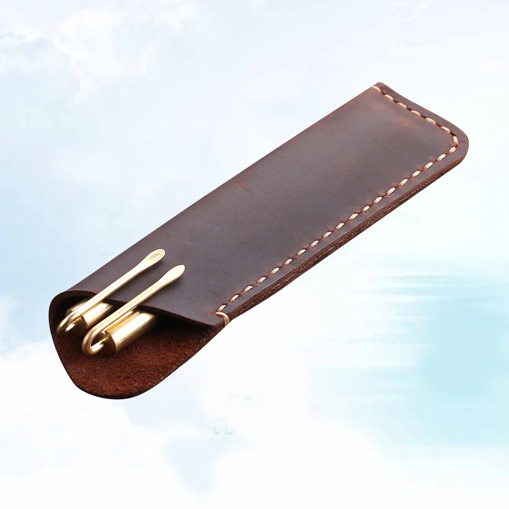 

Pen Pouch Gift Case Paper Holder Handles Brown Kraft Storage Retro Pocket Roll Pens Box Jewelry Sleeve Leaf Synth Wrap Protector