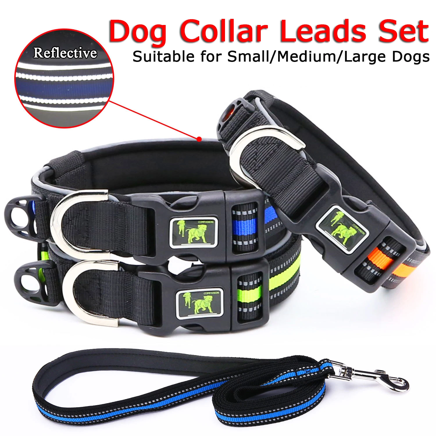 Pet Products Nylon Collars New Reflective Collars for Dogs Medium and Large Dog Leash Pet Collars Dog Harness and Leash Set
Pet Products Nylon Collars New Reflective Collars for Dogs Medium and Large Dog Leash Pet Collars Dog Harness and Leash Set