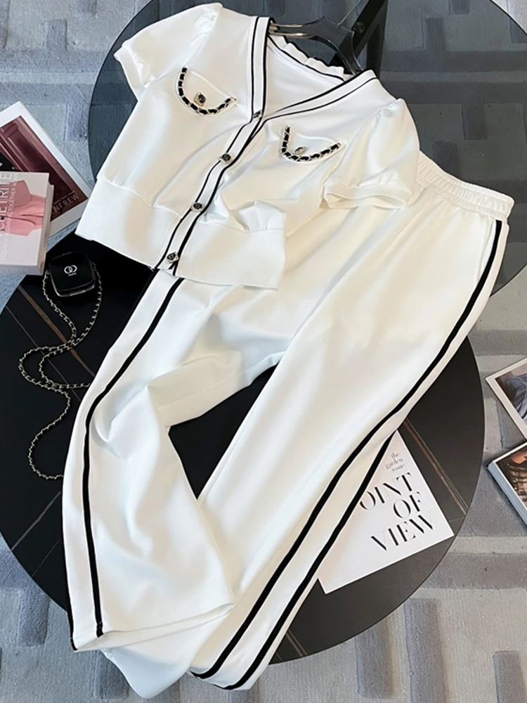 A GIRLS Casual Tracksuit Short Sleeved Suit Women 2023 Summer Streetwear V Neck Single Breasted Tops+Elastic Waist Trousers 2 Pi
A GIRLS Casual Tracksuit Short Sleeved Suit Women 2023 Summer Streetwear V Neck Single Breasted Tops+Elastic Waist Trousers 2 Pi