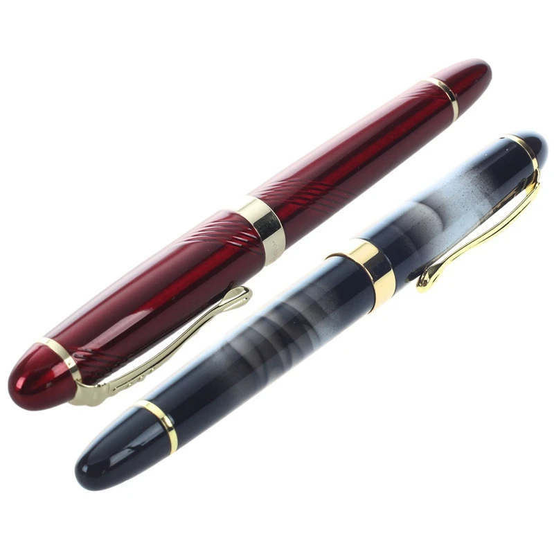 

Перьевая ручка JINHAO 2 шт. X450 18 KGP 0,7 мм перо с широким основанием-красные и темные облака