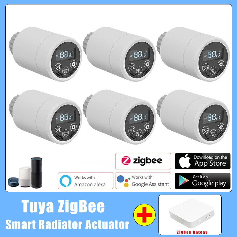 Tuya ZigBee TRV Radiator Actuator Valve,Smart Programmable Thermostat Temperature Heater Controller Work For Alexa Google
Tuya ZigBee TRV Radiator Actuator Valve,Smart Programmable Thermostat Temperature Heater Controller Work For Alexa Google